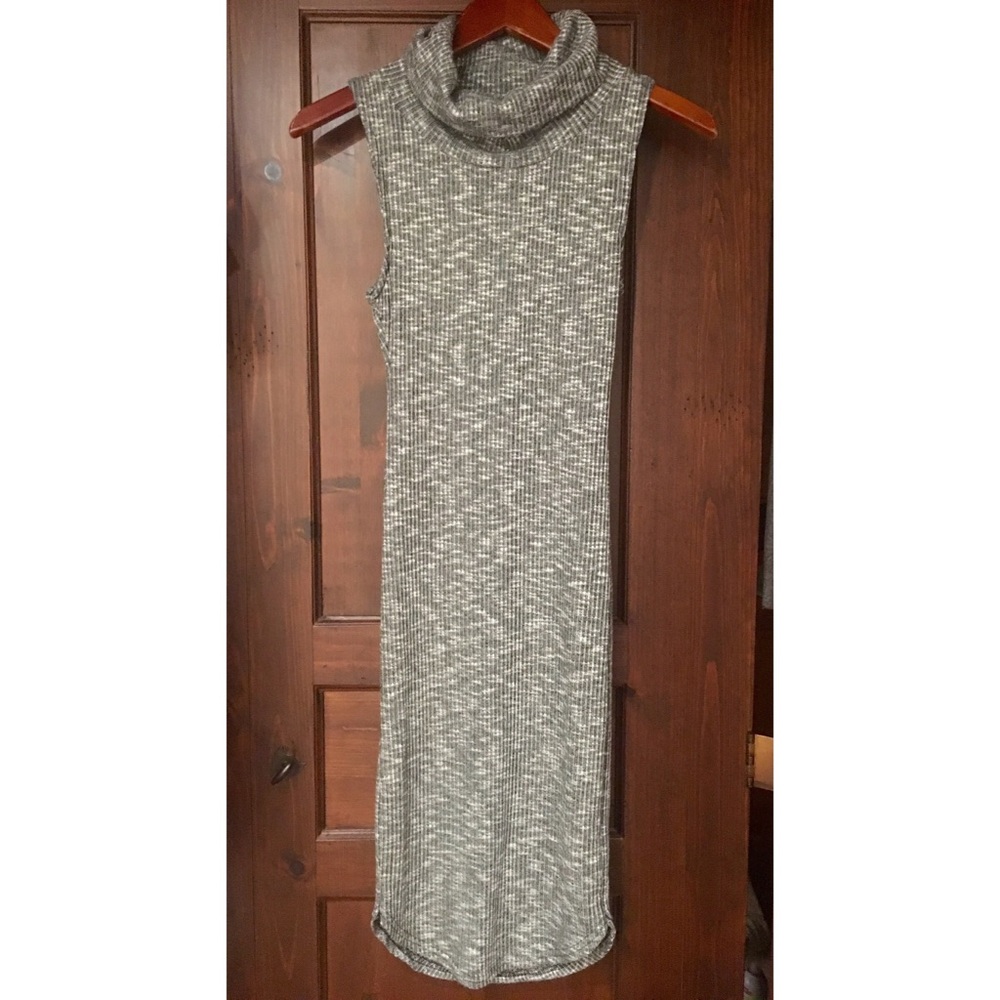 Cowl neck body con midi dress